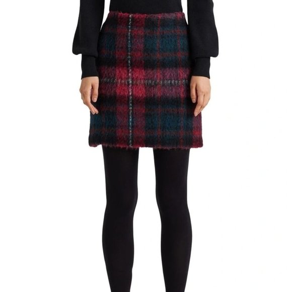 Ralph Lauren Women's Plaid Pencil Miniskirt Skirt Pink Size 2